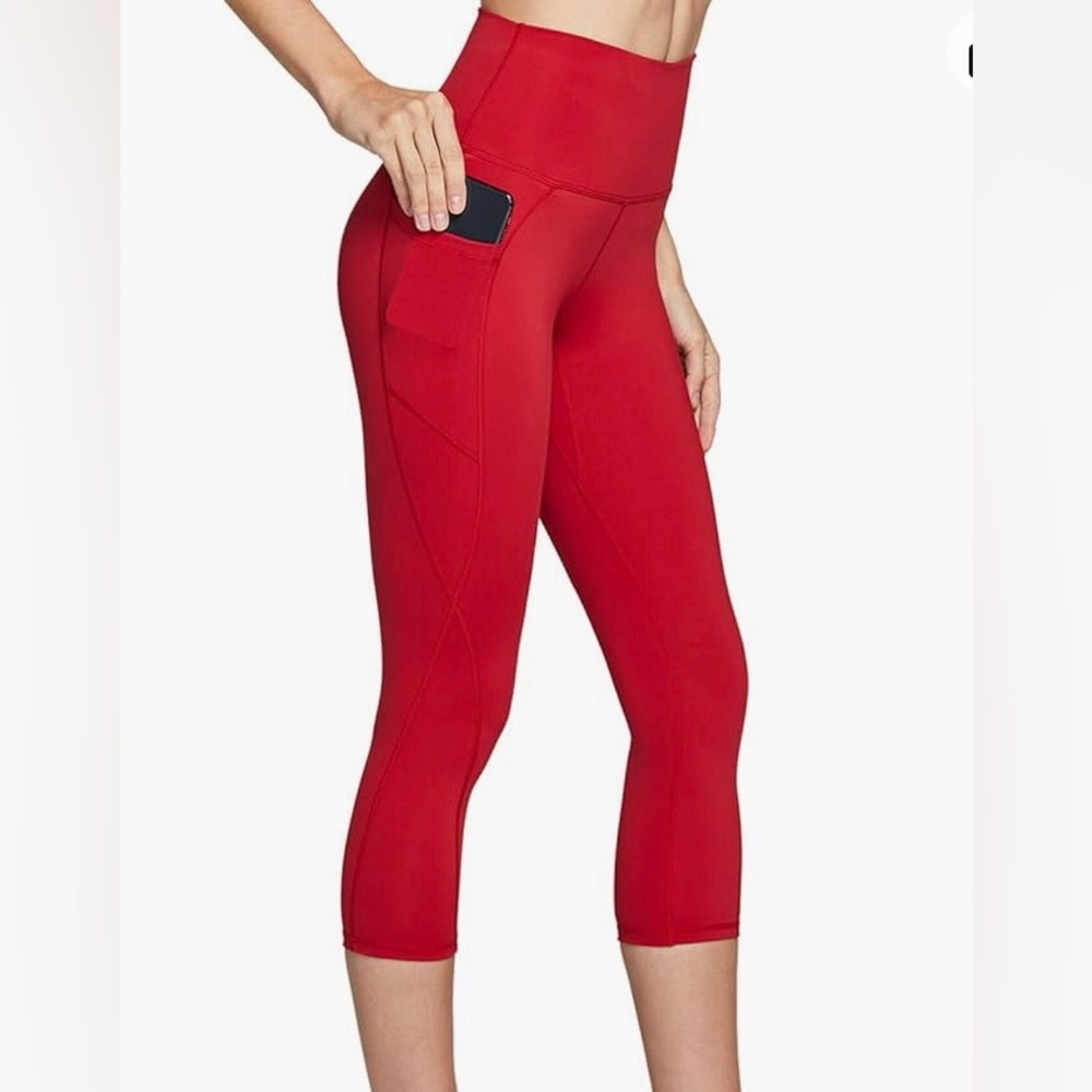 TSLA Women’s Red High-waist Yoga Leggings Size L